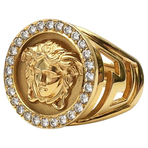 versace gold ring 18k|medusa 18k gold ring.